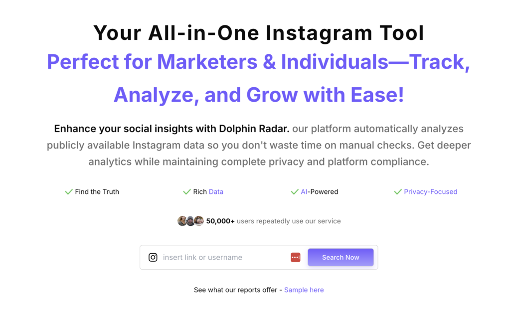 Free Instagram account viewer: DolphinRadar
