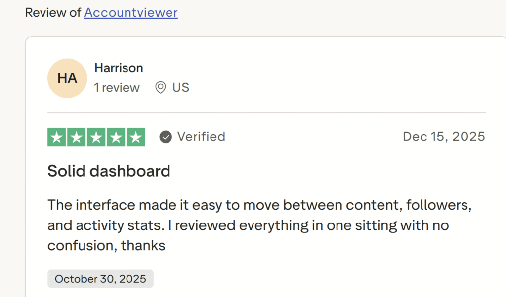 main page Account Viewer