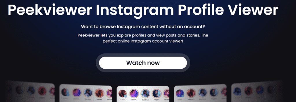 Peekviewer main page
