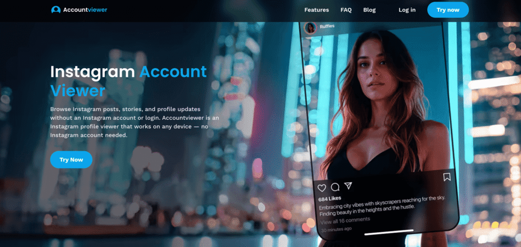 Accountviewer main page